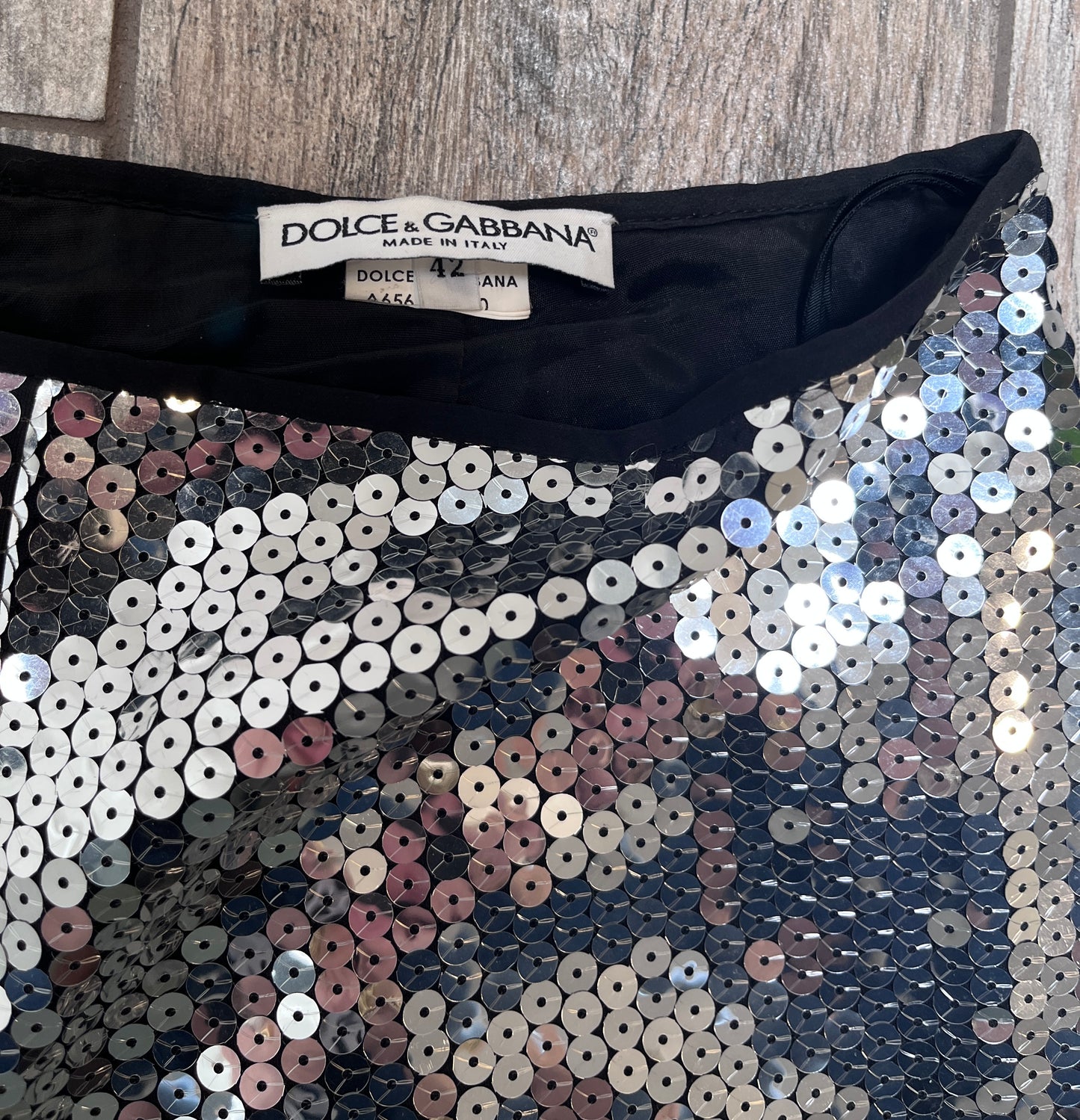 Dolce Gabbana Silver Sequined Pants/Slacks/Trousers Size 42