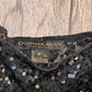 Donna Karan Black Sequin Cropped Top / Size S/P