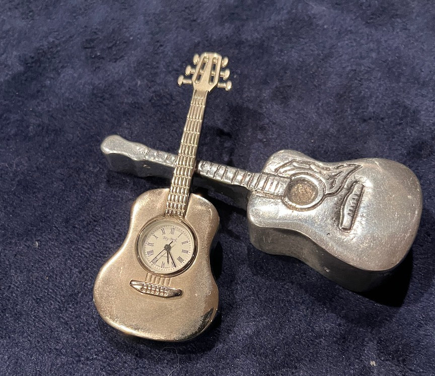 Little Silver Guitars - Clock and Photo Holder