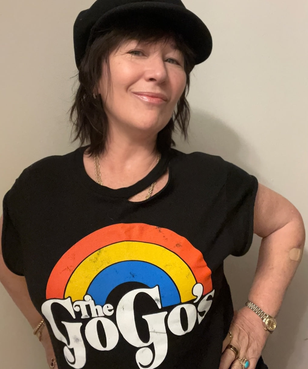 Go-Go's T Shirt, Custom Cut Up By Me / Size M