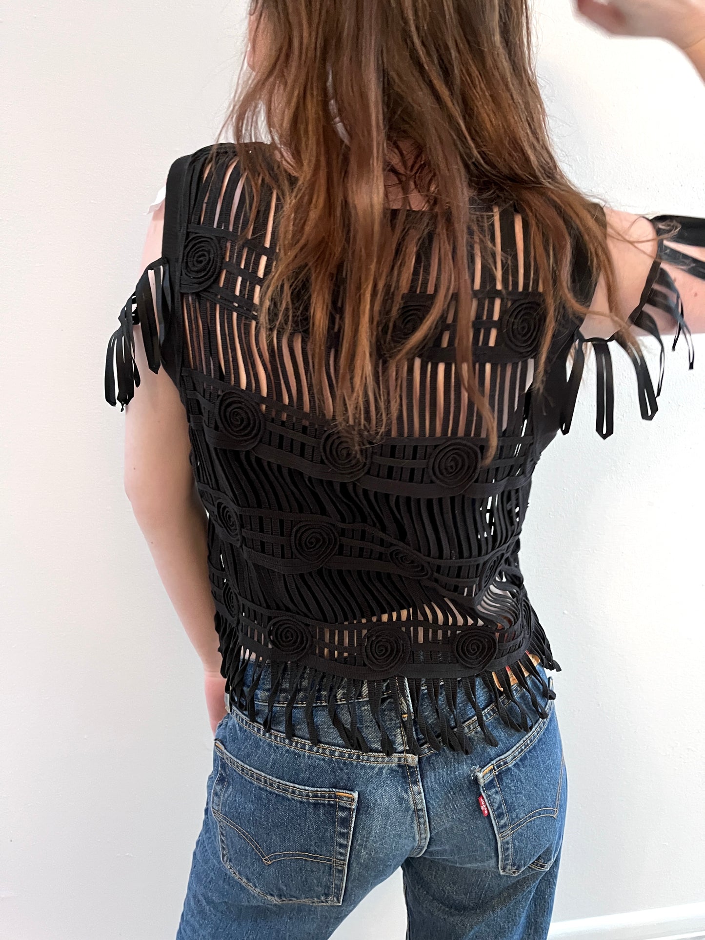 Customized Stringy & Fringed Shirt / Size M