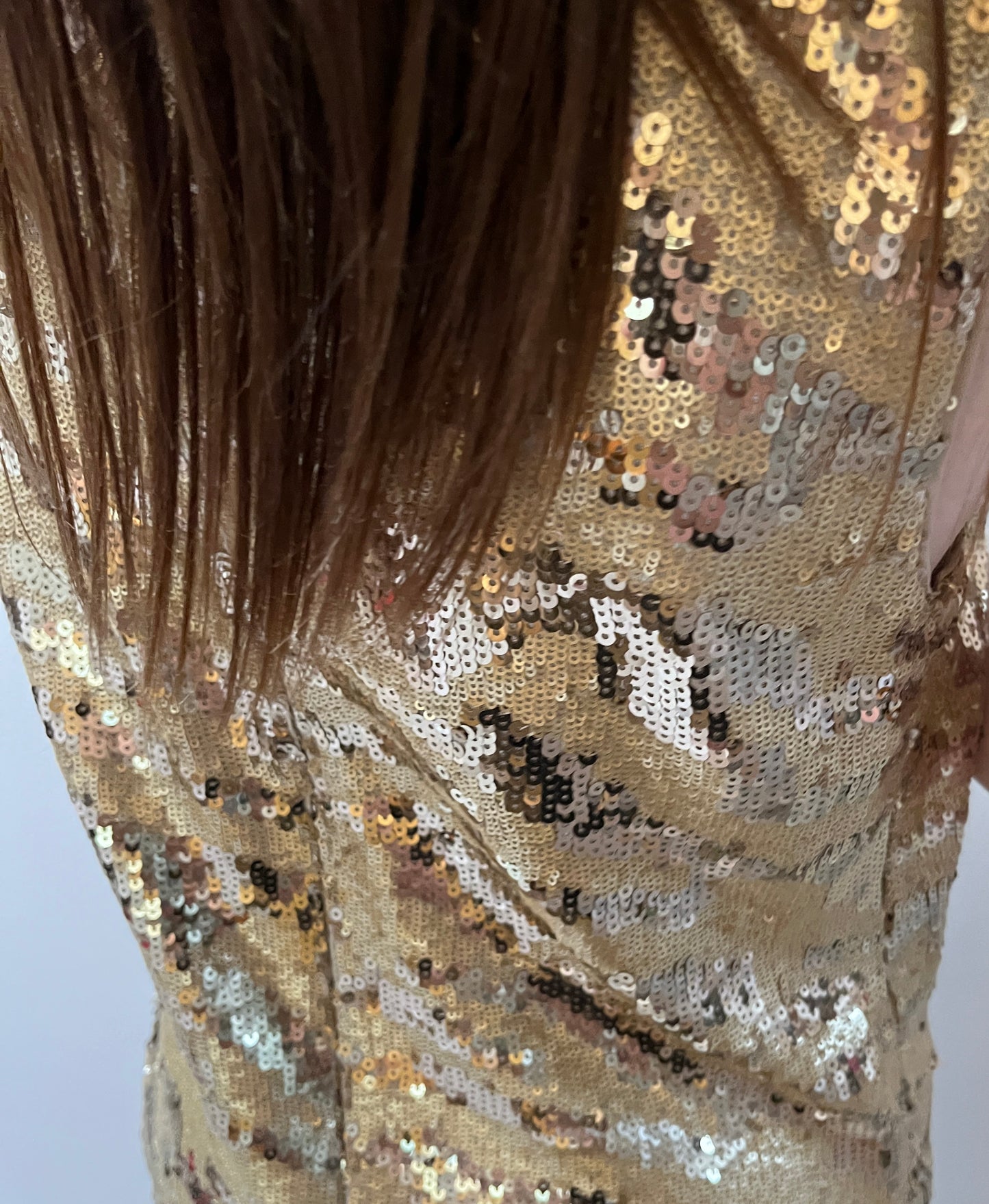 Gold Sequin & Pattern Top / Size L