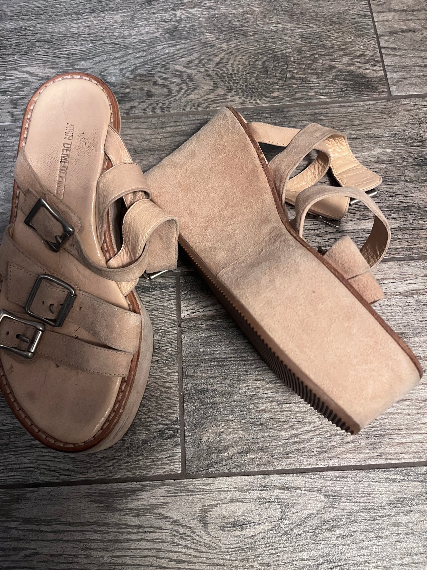 Ann Demeulemeester Suede Strappy Sandals / Size 37