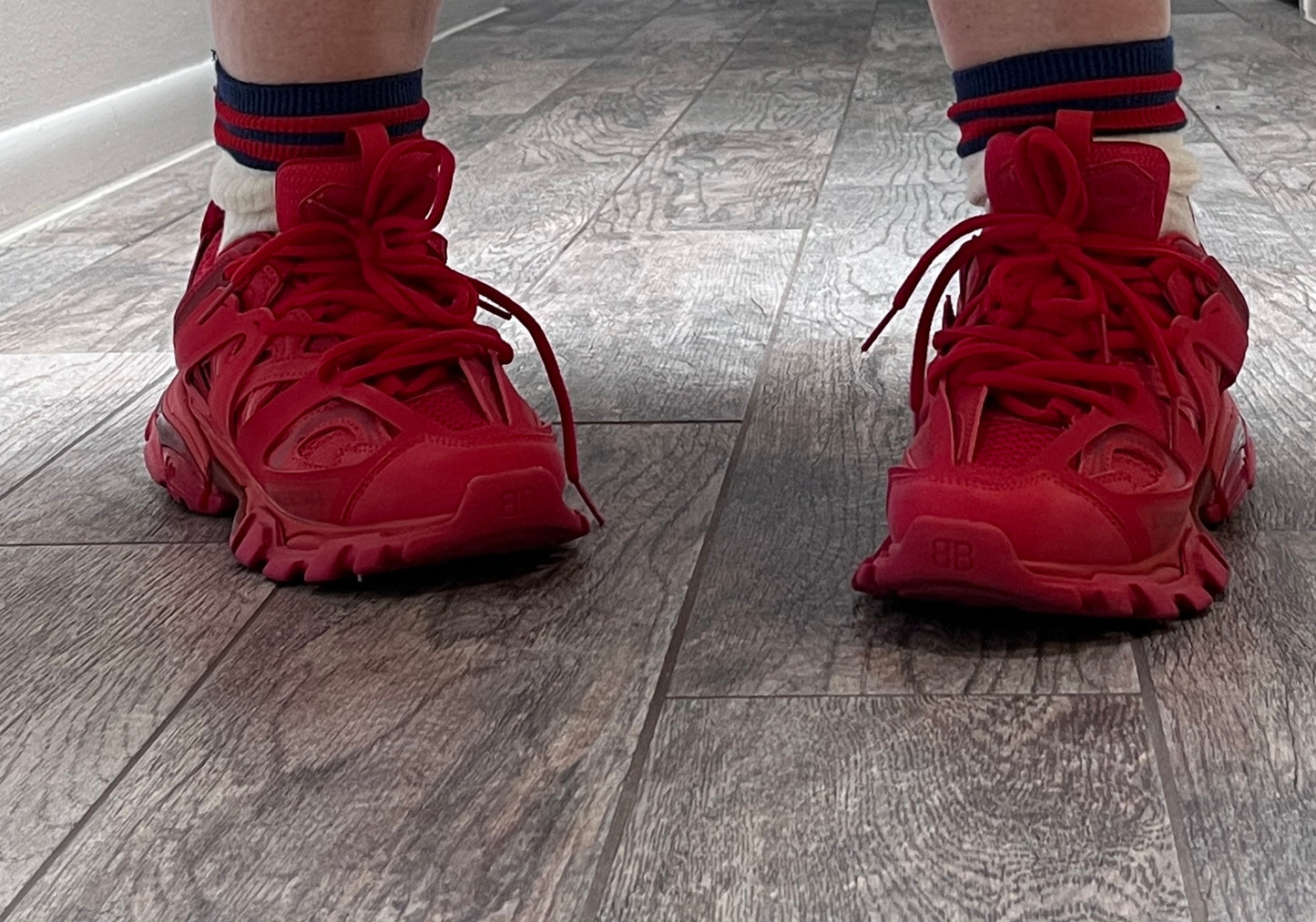 Red Chunky Sneakers / Size 37