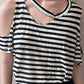 LNA Striped Cut-Out Destroyed Tee / Size L