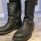 Black Leather Biker Boots / Size 7