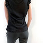 Black Shiny Custom Made Black Jewel Studded Top / Size S