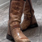 Vintage Brown Leather Biker Style Boots ~ Buckles & Straps / Size 7.5