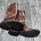 Vintage Brown Leather Biker Style Boots ~ Buckles & Straps / Size 7.5