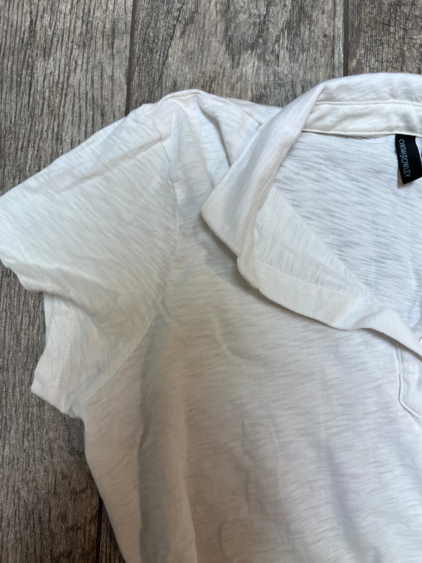 Cynthia Rowley White Collar T Shirt / Size XL