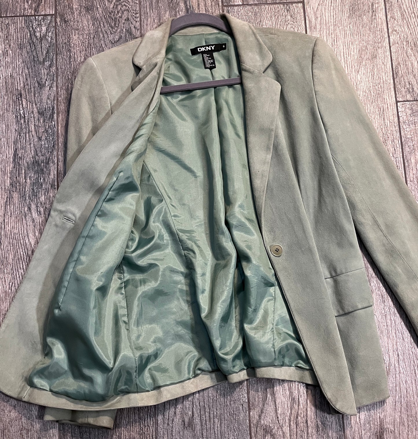 Donna Karan Minty Suede Blazer / Size 6