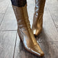 Gold Leather Italian Made Boots - One of a Kind! / size 36-37