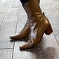 Gold Leather Italian Made Boots - One of a Kind! / size 36-37