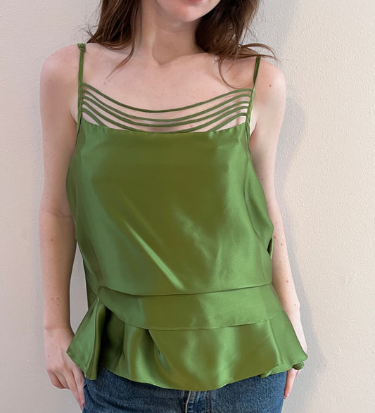 Leafy Green Silky Top / One Size