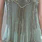 Mint Green Beaded Mesh Net Tank Top / Size M