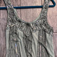 Mint Green Beaded Mesh Net Tank Top / Size M