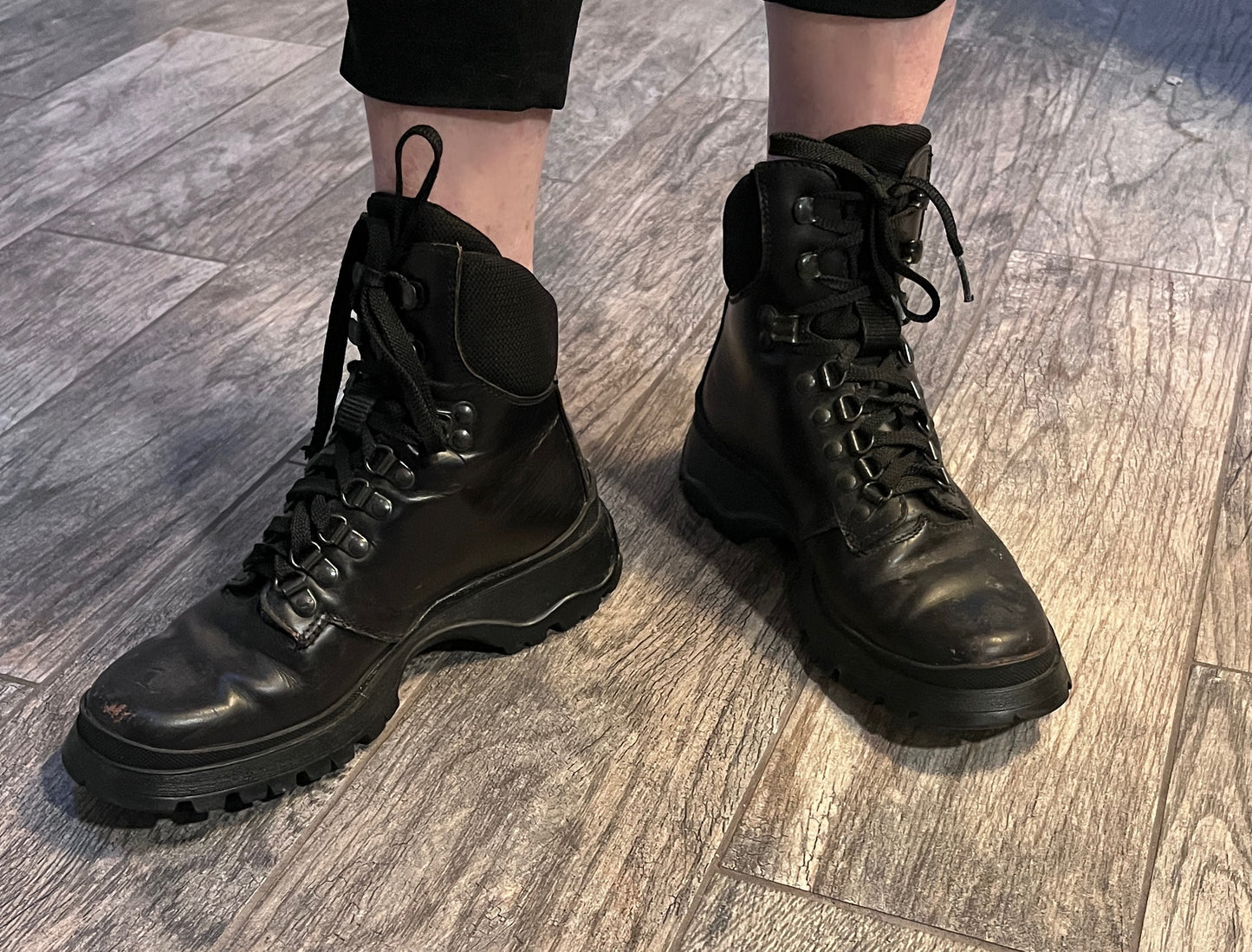 Prada Hiking/Combat Lace-Up Boots / Size 37