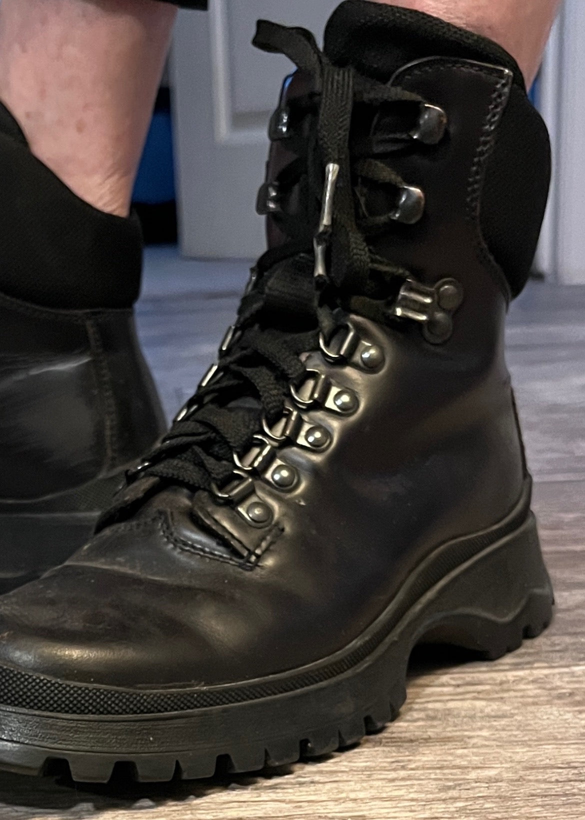 Prada Hiking/Combat Lace-Up Boots / Size 37