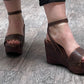 Prada Chunky Wooden Wedged Sandals / Size 37