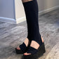 Right Bank Shoe Co-Spain- Sock n Wedges in One! / Size 7