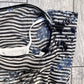Sheer Blue and White Stripes and Splotches Boutique Top / Size M