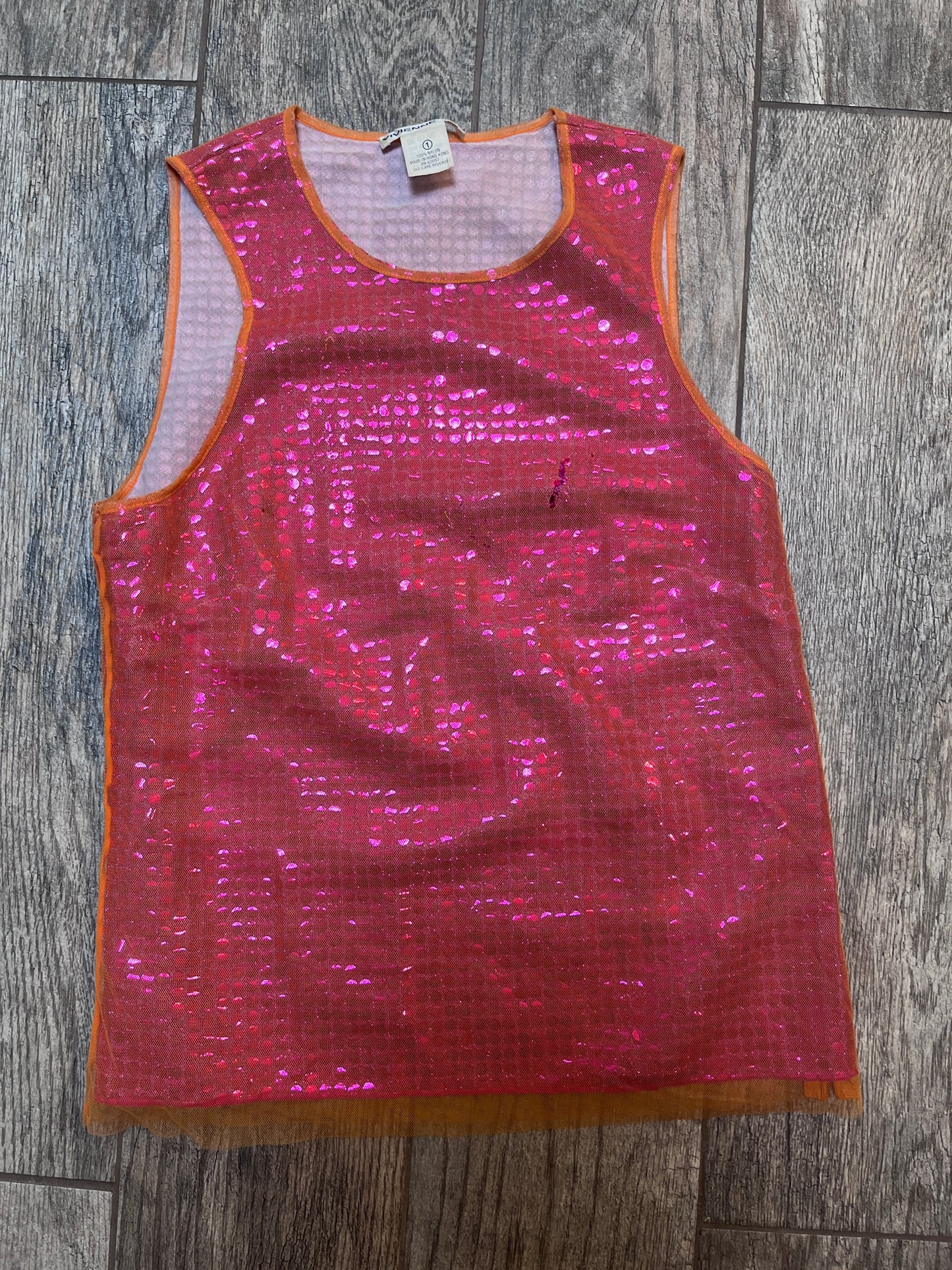 Rare! Vivienne Tam VIntage Sequin & Net Tank / Size S